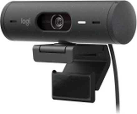 Logitech BRIO 500 - Webkamera - farge - Full HD (1920 x 1080) - Innebygd mikrofon (Stereo) - USB-C - Grafitt
