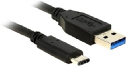 Delock - USB-kabel - 24 pin USB-C (hann) til USB-type A (hann) - USB 3.1 Gen 2 - 1 m - reversibel C-kontakt - svart