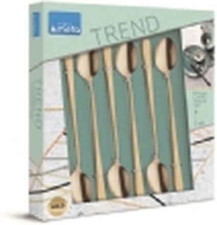 Austin 1410 - 6 Iced Teaspoons in trend box - gold