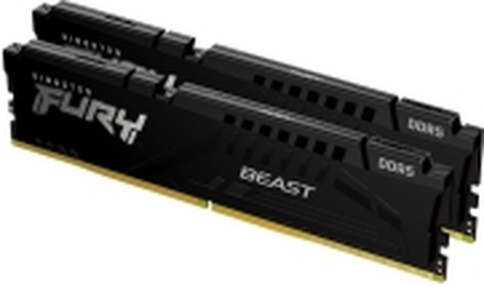 Kingston FURY Beast - DDR5 - sett - 16 GB: 2 x 8 GB - DIMM 288-pin - 6000 MHz / PC5-48000 - CL36 - 1.35 V - ikke-bufret - on-die ECC - svart
