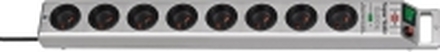 Brennenstuhl 1153344318, 8 AC-utganger, Type E, 230 V, 16 A, Type E, Sølv