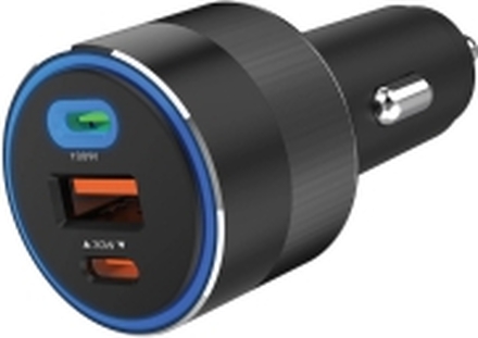 Sandberg Active - Bilstrømadapter - 130 watt - 3 utgangskontakter (USB, 24 pin USB-C)