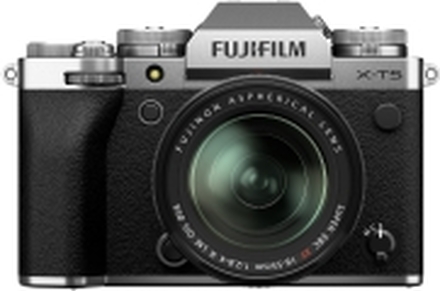 Fujifilm X Series X-T5 - Digitalkamera - speilløst - 40.2 MP - APS-C - 6.2K / 29.97 fps - 3optisk x-zoom XF 18-55 mm R LM OIS-linse - Wi-Fi, Bluetooth - sølv