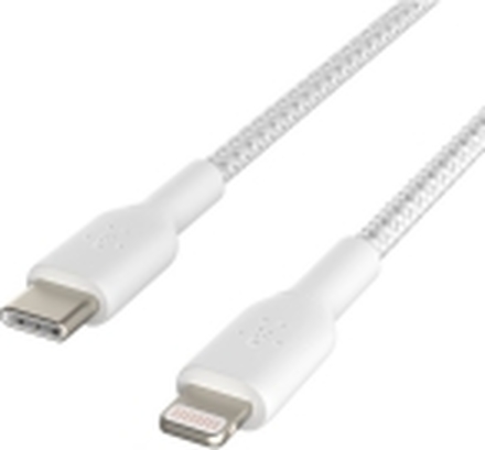 Belkin BOOST CHARGE - Lightning-kabel - 24 pin USB-C hann til Lightning hann - 2 m - hvit - USB Power Delivery (18 W)