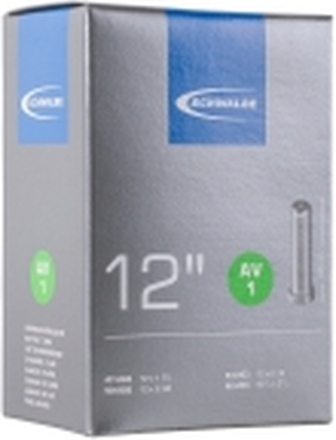 SCHWALBE AV1 (47-62x203) Schrader 40 mm Made of 20% recycled old tubes. Auto valve with complete screwed thread., Innerbox - Box with 25 pcs. in separate