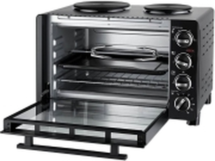 UNOLD 68885 All in One - Elektrisk ovn med varmeplater - 30 liter - 1.5 kW - svart