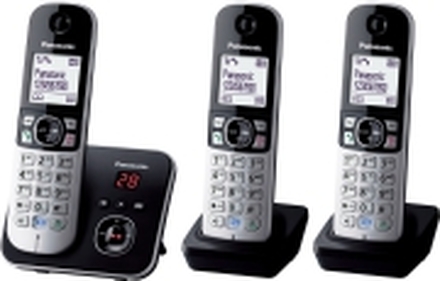 Panasonic KX-TG6823 - Trådløs telefon DECT - perlesølv + 2 ekstra telefonrør (Tysk model, telefonsvarerfunktionen virker ikke i DK/SE)