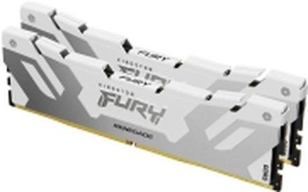 Kingston FURY Renegade - DDR5 - sett - 32 GB: 2 x 16 GB - DIMM 288-pin - 8000 MHz / PC5-64000 - CL38 - 1.45 V - ikke-bufret - on-die ECC - hvitt og sølv