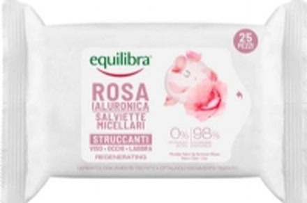 Equilibra Rose Micellar kluter for sminkefjerning med hyaluronsyre 25 stk.