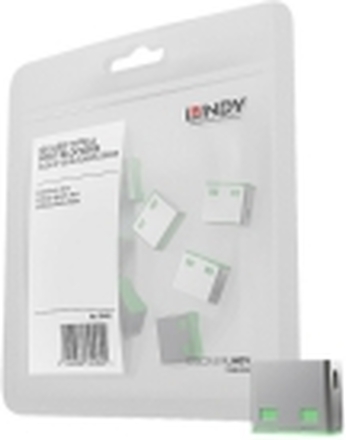 Lindy USB Port Blocker - USB-portsperrer - grønn (en pakke 10)