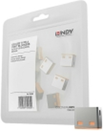 Lindy USB Port Blocker - USB-portsperrer - oransje (en pakke 10)