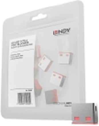 Lindy USB Port Blocker - USB-portsperrer - rød (en pakke 10)