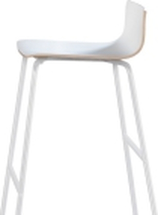 Barstol Cafe VII hvid laminat på hvide stolben