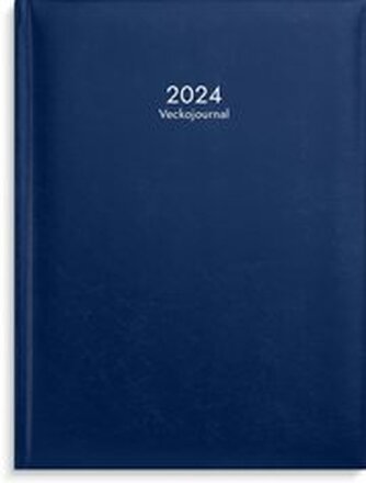 Kalender 2024 Veckojournal konstläder mörkblå