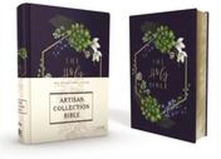 Niv, Artisan Collection Bible, Cloth Over Board, Navy Floral, Designed Edges Under Gilding, Red Letter, Comfort Print