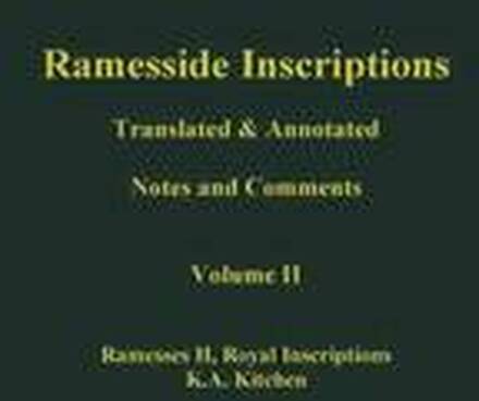Ramesside Inscriptions, Ramesses II: Royal Inscriptions