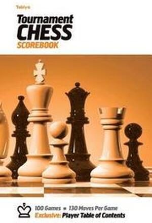 Tabiya Tournament Chess Scorebook: Cover Style: White with Orange Graphic