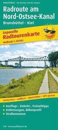 Cycle route along the Kiel Canal, cycle tour map 1:50,000