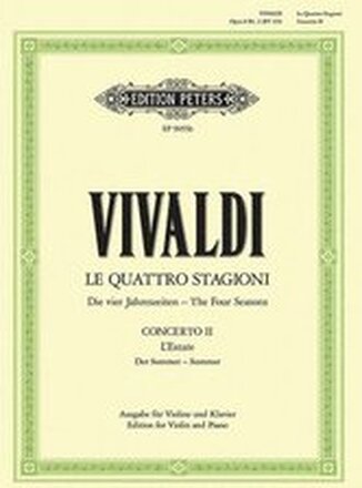 Violin Concerto in G Minor Op. 8 No. 2 Summer (Edition for Violin and Piano): For Violin, Strings and Continuo, from the 4 Seasons, Urtext