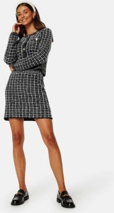 BUBBLEROOM Short Knitted Skirt Black/White/Checked S