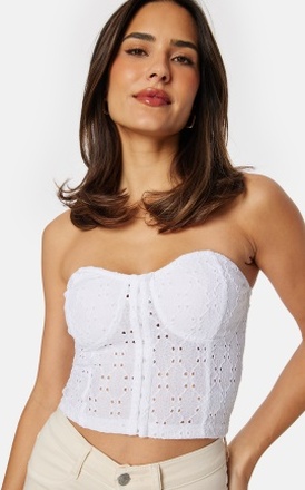 BUBBLEROOM Broderie Anglaise Bustier Top White M