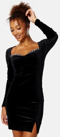 BUBBLEROOM Jelena Velvet Dress Black 2XL