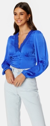 BUBBLEROOM Lucinda satin blouse Blue 42