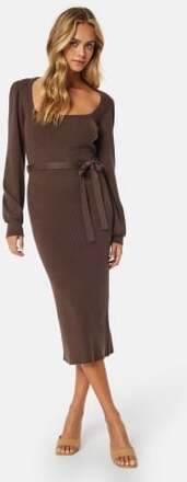 BUBBLEROOM Noura Knitted Dress Dark brown M