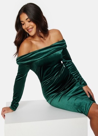 BUBBLEROOM Sofielle Velvet Dress Dark green XL