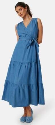 BUBBLEROOM Denim Flounce Dress Light blue 34