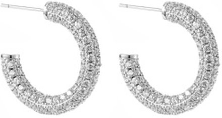 BY JOLIMA Monaco Pave Hoops 23 mm Steel One size