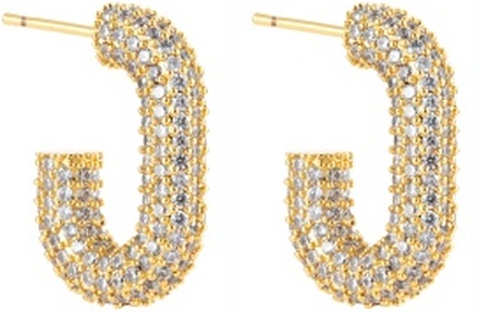 BY JOLIMA U Rock Crystal Earrings Gold One size