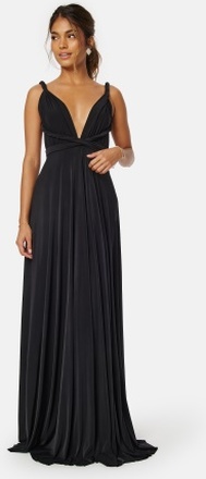 Goddiva Multi Tie Maxi Dress Black XL (UK16)