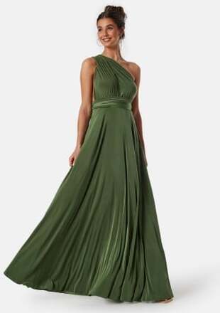 Goddiva Multi Tie Maxi Dress Olive Green XXS (UK6)