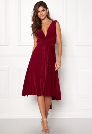 Goddiva Multi Tie Midi Dress Berry XL (UK16)