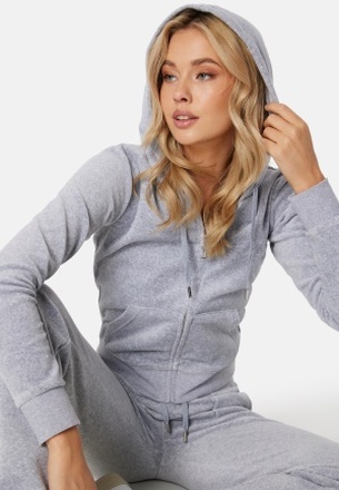 Juicy Couture Robertson Classic Velour Hoodie Silver Marl XS