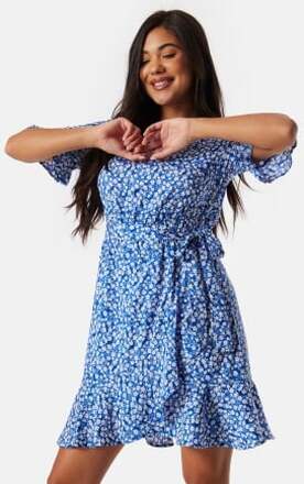 ONLY Onl New Olivia Short Wrap Dress Blue/Patterned M