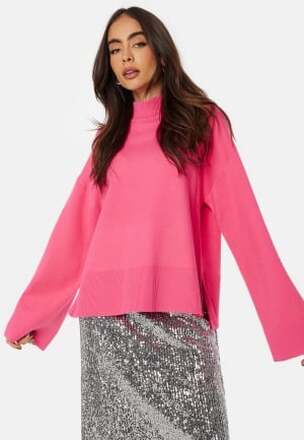 Pieces Pcfenda LS High Neck Knit Hot Pink M