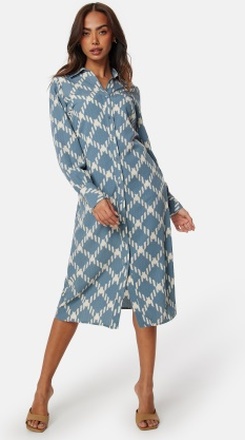 VERO MODA Vmginas Betine LS Calf Dress Coronet Blue AOP:Bet M