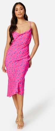 VILA Gabrielle Strap Dress Pink Peacock AOP:BLU 42