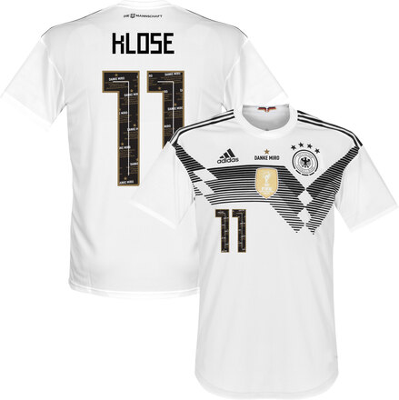 Duitsland Shirt Thuis 2018-2019 + Danke Miro Klose Bedrukking - 46