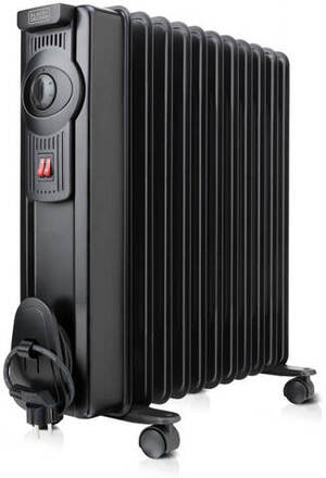 Black+Decker Oil Heater 2300w Black Gulv/Panelovn