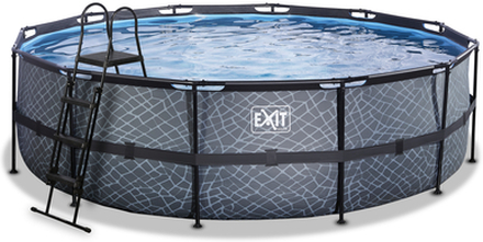 EXIT Frame Pool ø488x122cm (12v Sand filter) - Grå