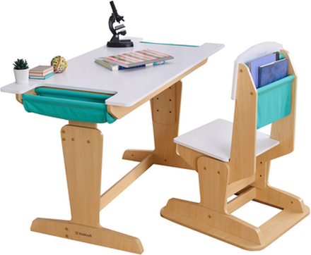 KidKraft ® Justerbart skrivebord med stol Grow Together ™, naturfarve