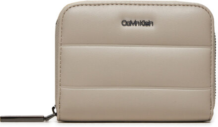 Liten damplånbok Calvin Klein Line Quilt Medium Zip Around K60K612201 Beige