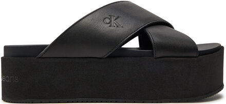 Sandaler och Slip-ons Calvin Klein Jeans Flatform Cross Mg Uc YW0YW01349 Svart