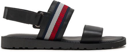 Sandaler Tommy Hilfiger Core Hilfiger Lth Strappy Sandal FM0FM05009 Svart