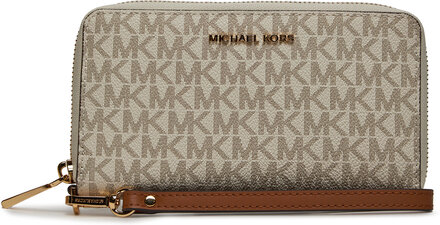 Stor damplånbok MICHAEL Michael Kors Jet Set 34F1GJ6E2B Beige