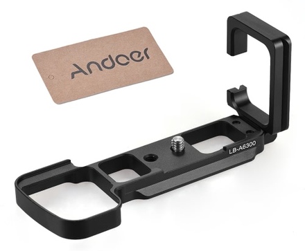 Andoer Vertikal Quick Release L Platte L-förmige Halterung für Sony A6300 ILCE6300 Kamera kompatibel für Arca Swiss