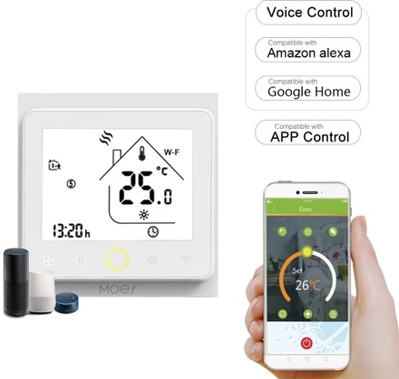 MOES 5A Wi-Fi Smart-Thermostat-Temperaturregler APP-Steuerung Kompatibel mit Alexa / Google Home Wasser- / Gaskessel für zu Hause